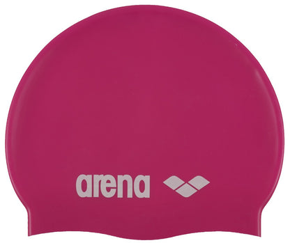 ARENA Kids Unisex Competition Swim Cap Classic Silicone Junior, Fuchsia-White (91), One Size & Kids Unisex Competition Swim Cap Classic Silicone Junior, Acid Lime-Black (65), One Size