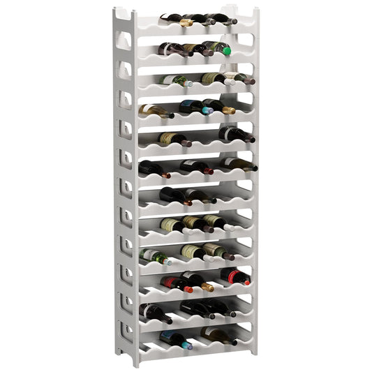 ARTECSIS stackable wine rack made of plastic for 72 bottles, sturdy bottle rack in restaurant quality, modular expandable, granite grey.
