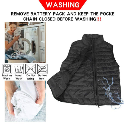 Heated Vest, Heated Vest Men Women with Battery, Heated Jacket Heating Vest Thermal Vest with 3 Temperature Levels, 4 Heating Zones for Outdoor Motorcycle Camping L