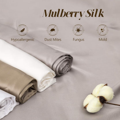 Ethlomoer pillowcase made of 100% pure natural silk for hair and skin, double-sided 19 momme, 600 thread count, featuring hidden zipper design, 1 piece 40x80cm Dark Grey.