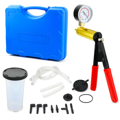 Awsuc Vacuum Pressure Tester Automotive Vacuum Pump Brake Bleeder Vacuum Tester Kit Brake Bleeding Tool, Vacuum Pump Motorcycle Brake Bleeder Auto Vacuum Pressure Tester Set