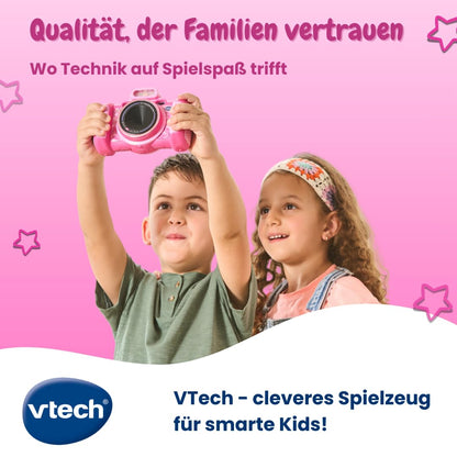 VTech KidiZoom Duo FX in Pink - Robust digital camera with creative apps and game functions - For children aged 4-10 years.