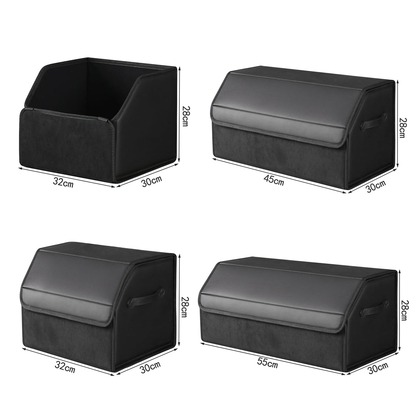Car trunk waterproof, wear-resistant, foldable leather storage box, SUV sedan storage box, camping organizer, household classification box (small)