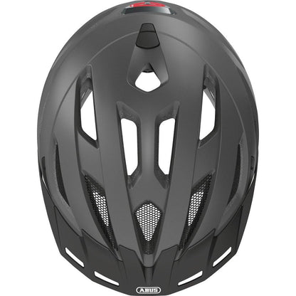 ABUS Urban-I 3.0 MIPS city helmet with rear light, visor, and magnetic closure for urban cycling - for men and women - Grey Matte, L, L (56-61 cm)