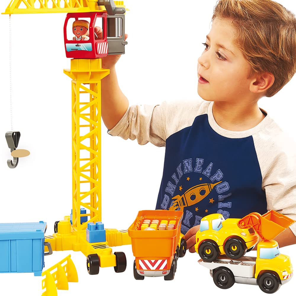 Ecoiffier Toy - 2999 - Construction + Crane - Abrick - Construction toy for kids - Ages 36 months and up - Origin France guaranteed