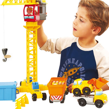 Ecoiffier Toy - 2999 - Construction + Crane - Abrick - Construction toy for kids - Ages 36 months and up - Origin France guaranteed