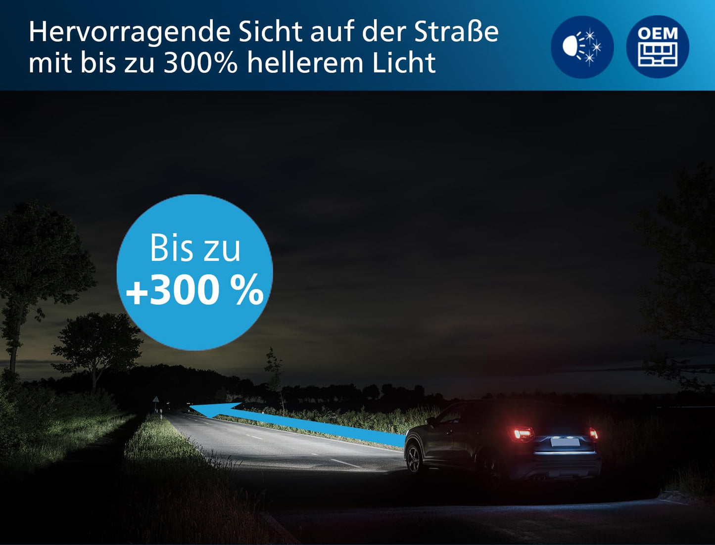 Philips Ultinon Pro6000 Boost gen2 Direct-fit H4-LED headlight bulb with road approval*, +300% brighter light**