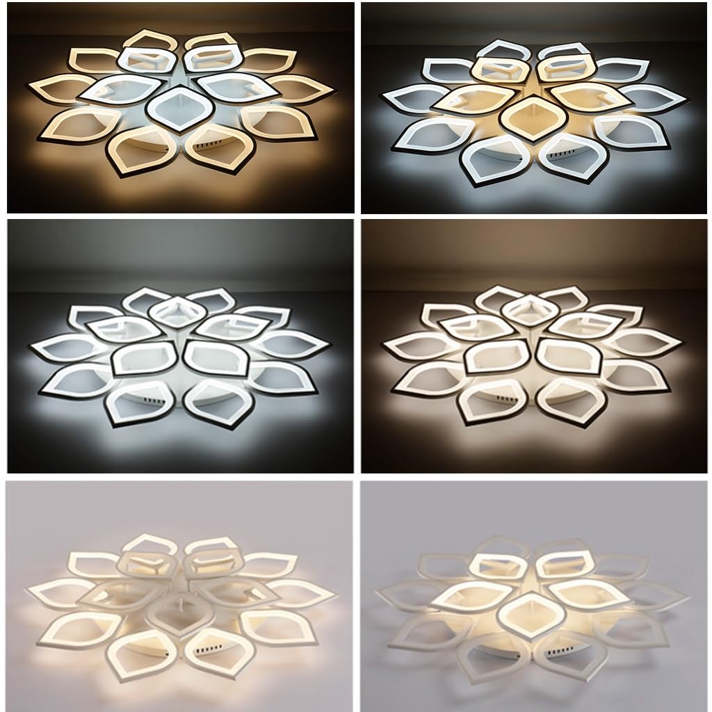 MyLjp LED Ceiling Light Dimmable, 180W Ceiling Lamp Living Room Lamp Color Change Modern Creative Living Room Lamp White Acrylic Energy Saving Dimming Ceiling Light Kitchen Bedroom Lamp