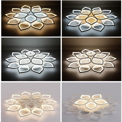MyLjp LED Ceiling Light Dimmable, 180W Ceiling Lamp Living Room Lamp Color Change Modern Creative Living Room Lamp White Acrylic Energy Saving Dimming Ceiling Light Kitchen Bedroom Lamp