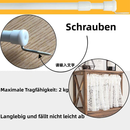 3 pieces of tension curtain rods, no drilling needed. Adjustable telescopic rods for curtains, cabinets, and kitchens. Color: white (45-60cm).