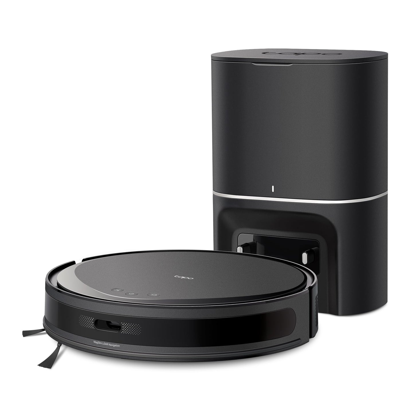 Tapo RV20 Max Plus robotic vacuum cleaner with mop function and automatic emptying station, 5300Pa ultra-strong suction power, 83mm ultra-slim design, compatible with Alexa & Google Assistant voice control, App.