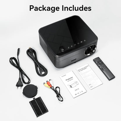 SUREWHEEL WiFi Projector 20000 Lumens Mini 5G Projector 4K Full HD 600-inch Home Theater Projector 4P&4D Keystone Correction/Zoom/Bluetooth Projector Compatible with Smartphone/Tablet/TV Stick/HDMI/USB (Black)