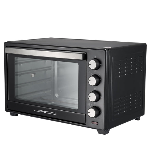 Jago® Mini Oven - with convection, rotisserie, interior light, Electric, 48L, 6 cooking modes, 2000W, Timer, 100-230 °, double glazing, Black - Mini Oven, Mini Electric Oven, Oven, Grill-Oven