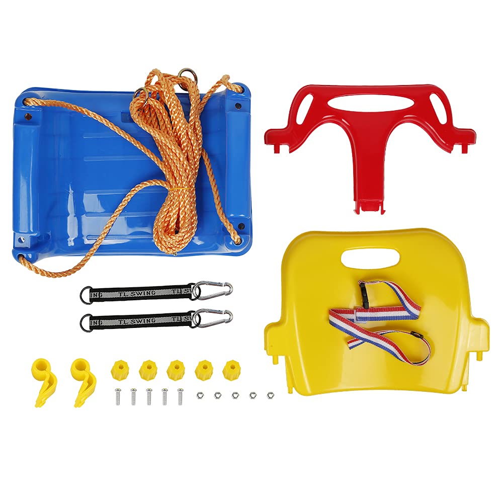 Baby swing, 3-in-1, adjustable baby swing, for babies, toddlers, swing with 38 cm backrest and safety harness, for indoor and outdoor use.