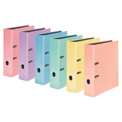 Falcon 10-pack PastelColor folders. Made in Germany. 8 cm wide DIN A4 pastel color flamingo pink ring binder file folder office folder plastic folder slot folder pattern folder