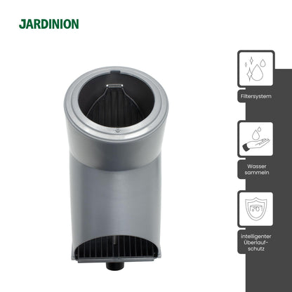Jardinion rainwater filter, downpipe leaf diverter Silver 30.5 x 12 x 17.5cm Rainwater collector for downpipes DN75, DN85, DN100