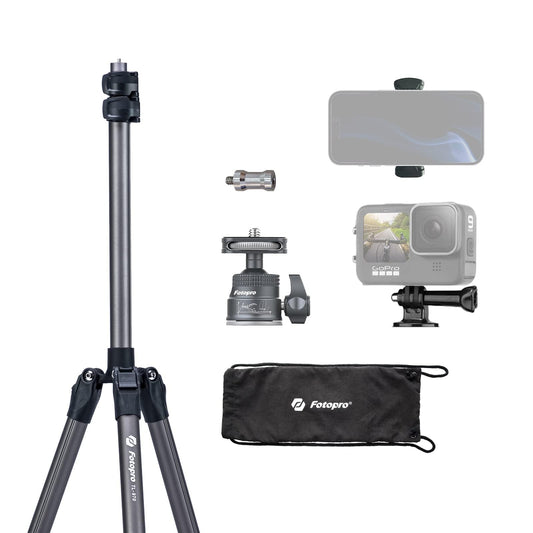 PhotoPro 208CM camera tripod with 360° ball head, phone holder, tall and durable ring light tripod for camera and phone, maximum load 5 kg.