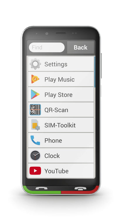 Emporia Super Easy - 4G smartphone, easy to use, SOS button, 4.95-inch display, 32 GB, 3 GB RAM, 13 Mpx camera, Android 10, charging station, Black (Italy)