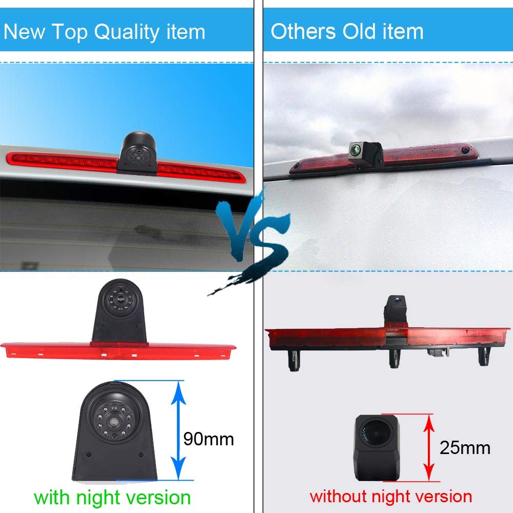 Car brake light reverse camera for VW T5 Bus Transporter Multivan Caravelle (New feature: adjustable angle and distance)
