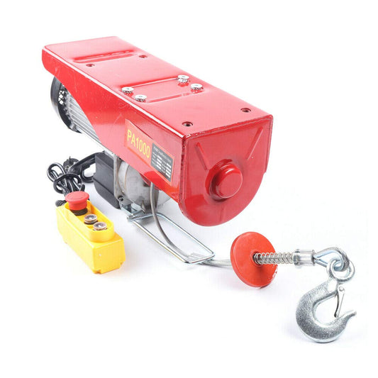 1000kg Crane Winch Electric Hoist Block and Tackle Crane Iron and Aluminum, Motor winch Rope hoist for up to double-line pull 1600W 220V