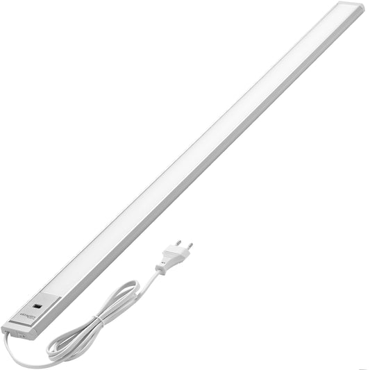 Octaplex Riva under cabinet LED light, 90cm, dimmable warm white 730lm, flat kitchen lighting with sensor. Under cabinet light, 10W, silver.