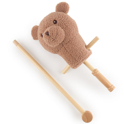 Bieco Hobby Horse for Kids Bear Mika | Hobby Horse Riding Toy | Stick Horse Trotting | Wooden Horse Stick | Beautiful Hobby Horses for Children Stick Pony Toddler Accessory