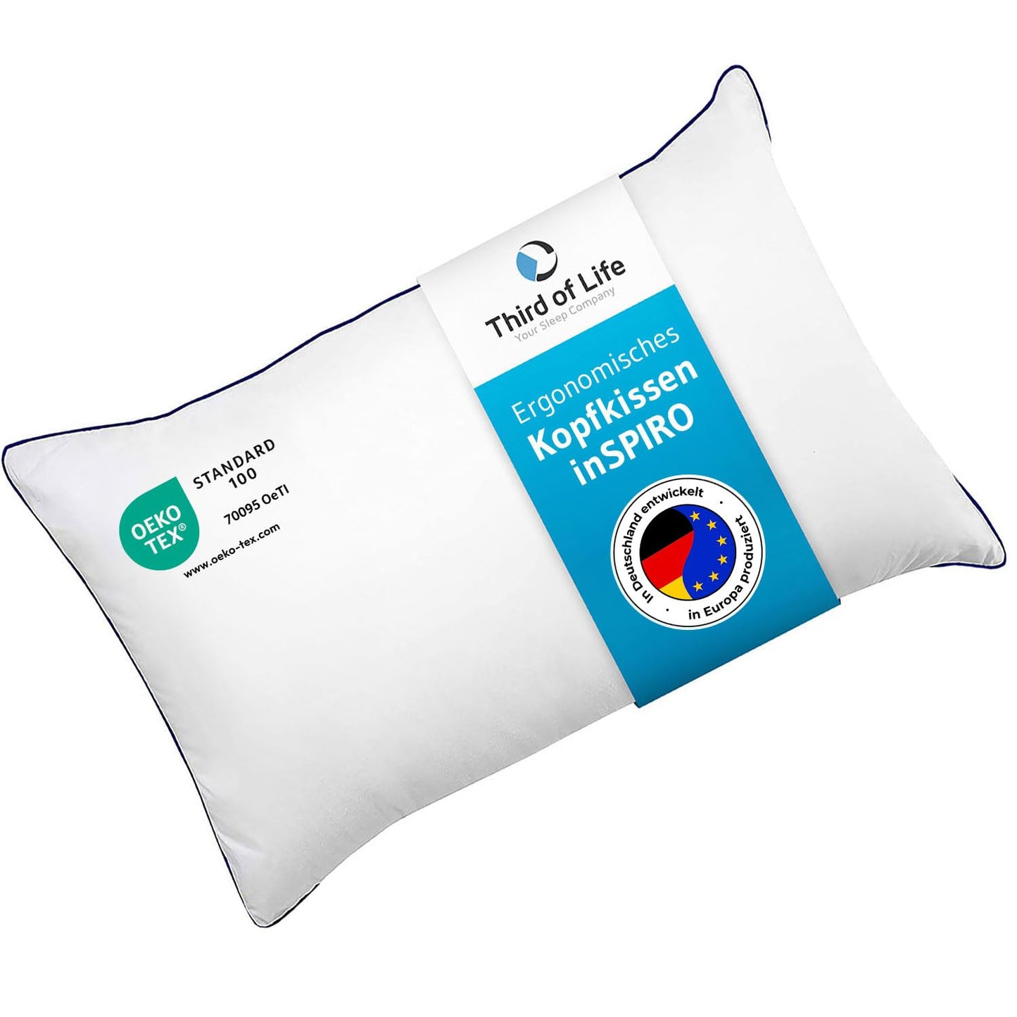 Pillow 40x60 inSPIRO, premium pillow developed by sleep experts. Ergonomic pillow for side sleepers, back sleepers, stomach sleepers. Ideal cervical pillow. Pillow made in EU.