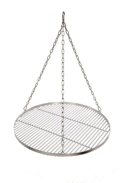 Grill grate Ø 70 cm with chain stainless steel 5 mm grill rod thickness 14 mm rod spacing for swing grill BBQ tripod