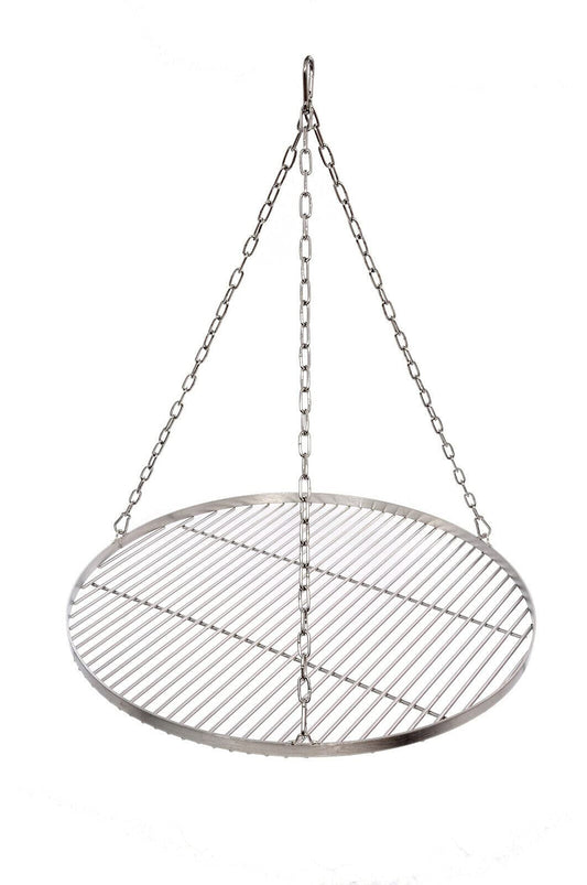 Grill grate Ø 70 cm with chain stainless steel 5 mm grill rod thickness 14 mm rod spacing for swing grill BBQ tripod