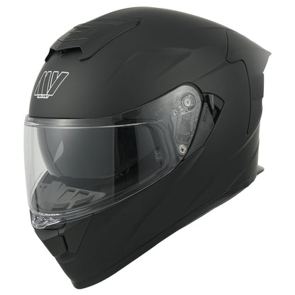 MY Motorcycle Full Face Helmet with Sun Visor for Men and Women, ECE 22.06 Approved, Model MY-936 (Matte Black, XS)