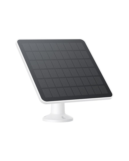 eufy Security Solar Panel (3W) is compatible with eufyCam, providing continuous power supply. It is IP65 weatherproof for outdoor surveillance and camera charging, with a 2m long cable.