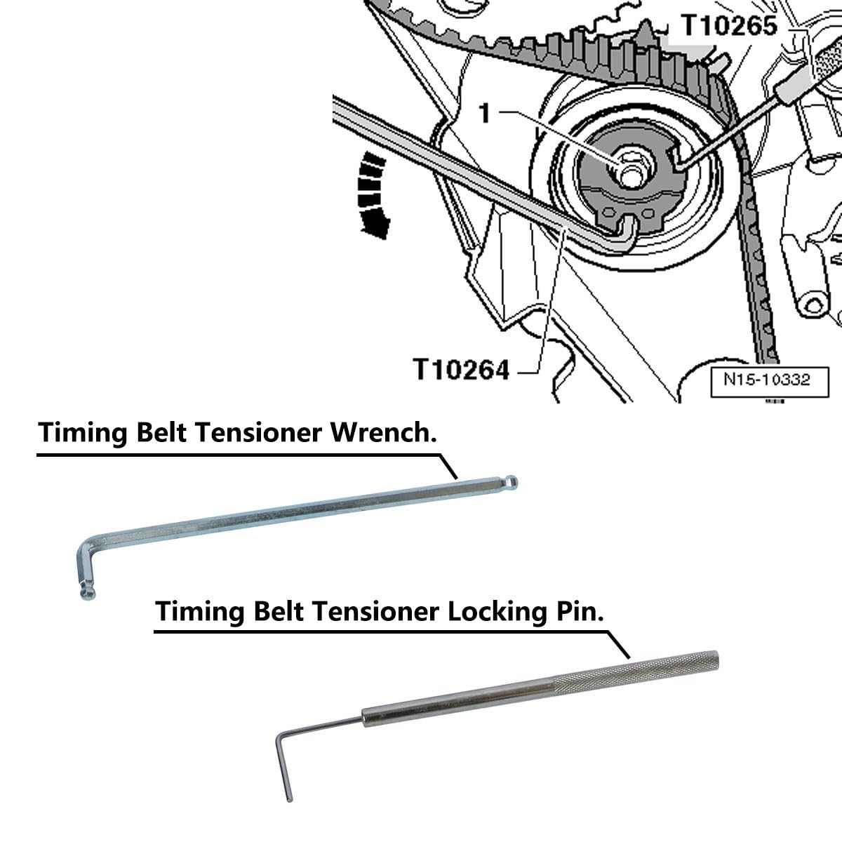 DPTOOL Engine Camshaft Timing Belt Tools compatible with VW Audi SEAT Skoda 1.4 1.6 2.0 TDI EA288 Common Rail Diesel Engine replace T10265 T10060A 3359 T10051 T10490 T10264