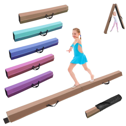 SportBob balance beam Children foldable balance beam Gymnastics 270cm PU leather balance beam for home balance training beam for children, fitness/training/gymnastics.
