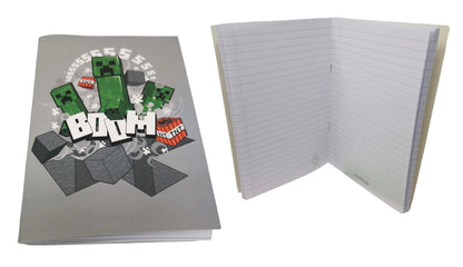 Theonoi stationery set (7-piece), Minecraft school writing set for every gamer fan! Perfect gift for back-to-school to fill the school cone with pens, notepad, pencils, ruler, sharpener.