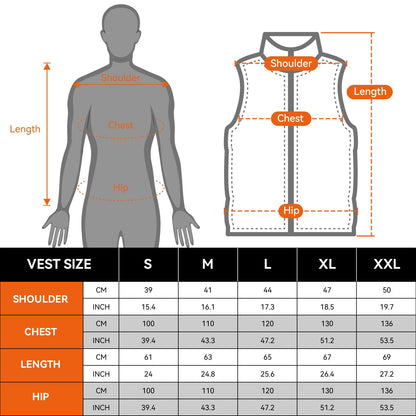 Warm Storm USB Heated Vest with 3 heating levels. Machine washable, suitable for both men and women. Perfect for outdoor work, camping. Includes 10000mAh battery. (XL, Black)