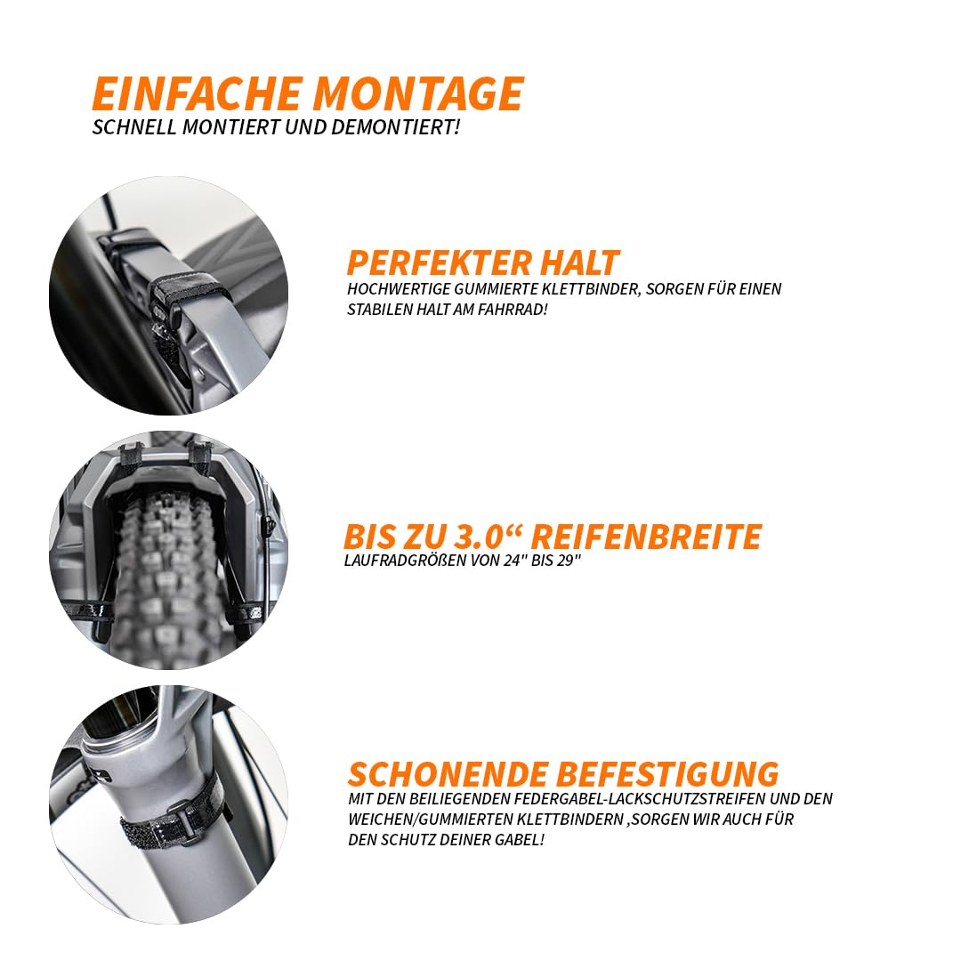Unleazhed M02 | Mountainbike Mudguard | Made in Germany | Solid front wheel fender | Bike accessory for mountain bikes
