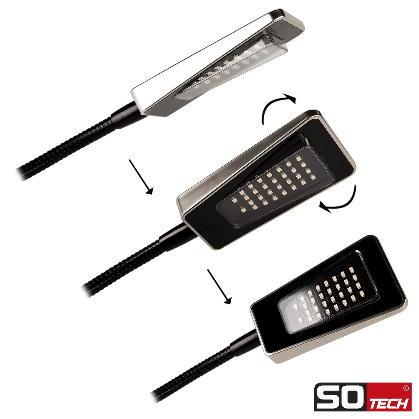 2 x SO-TECH LED bed light Luminoso Black incl. 1 x power supply
