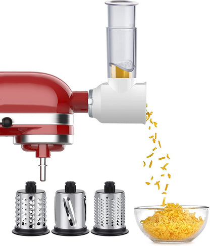 Vegetable slicer for KitchenAid stand mixer, slicer shredder attachment for KitchenAid accessory, vegetable slicer cheese grater set for KitchenAid accessory by GVODE.