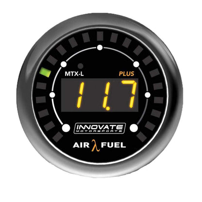 Innovate 3918 MTX-l Plus Digital Wideband Air/Fuel Ratio Gauge, in Set, Black.