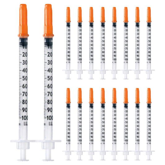 50 pieces 1 ml/cc plastic tube 27G (0.4 x 12.7mm), multipurpose measuring tools, individually packaged (27G 1/2").