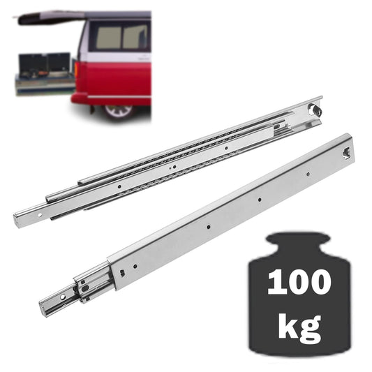 BRESKO 1 pair (2 pieces) heavy-duty pull-out 30-100 cm 100 kg load capacity heavy-duty rail drawer slide full extension heavy-duty ball bearing guide (900 mm)
