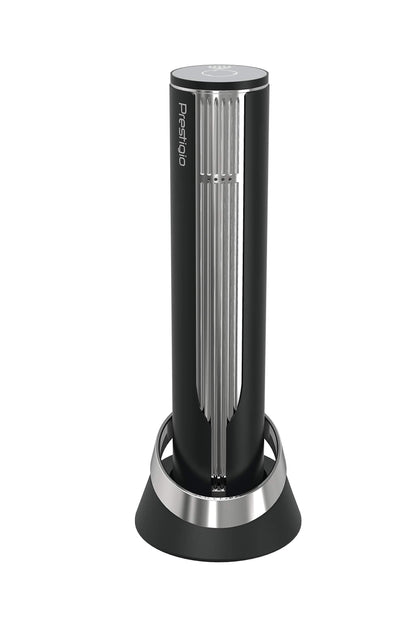 Prestigio Maggiore Corkscrew Electric - Premium Wine Bottle Opener with Charging Station - Built-in Foil Cutter - Packaged in high-quality gift box - Black/Silver