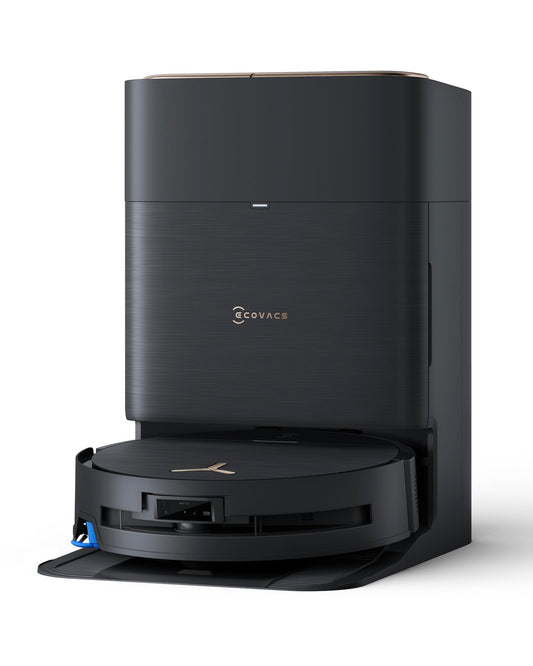 ECOVACS DEEBOT X9 PRO is a robot vacuum cleaner with mopping function, 16,600 Pa suction power, OZMO Roller, ZeroTangle 3.0, TruEdge 2.0, hot water mopping, hot air drying, All-in-One Omni Station, and YIKO-GPT.