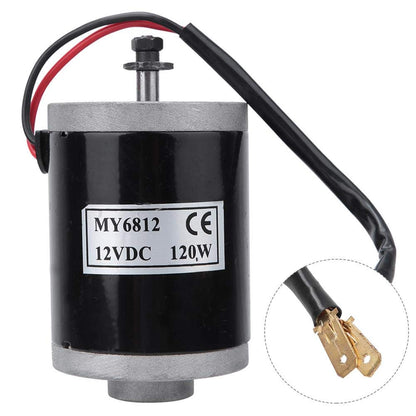 BOROCO 12V Gear Motor, Electric Bicycle Permanent Magnet DC Gear Motor 120W MY6812, Small Electric Motor with pulley for Electric Scooter, E-Bike Accessories