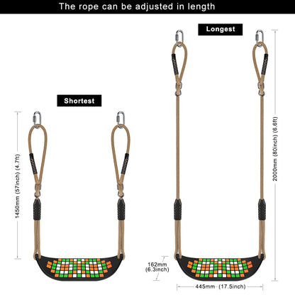 SELEWARE Swing Outdoor Kids Swing Seat - Indoor Adult Swing Board Adjustable Height with Adjustable Rope Garden Kids Swing Non-slip Backyard Garden Swing