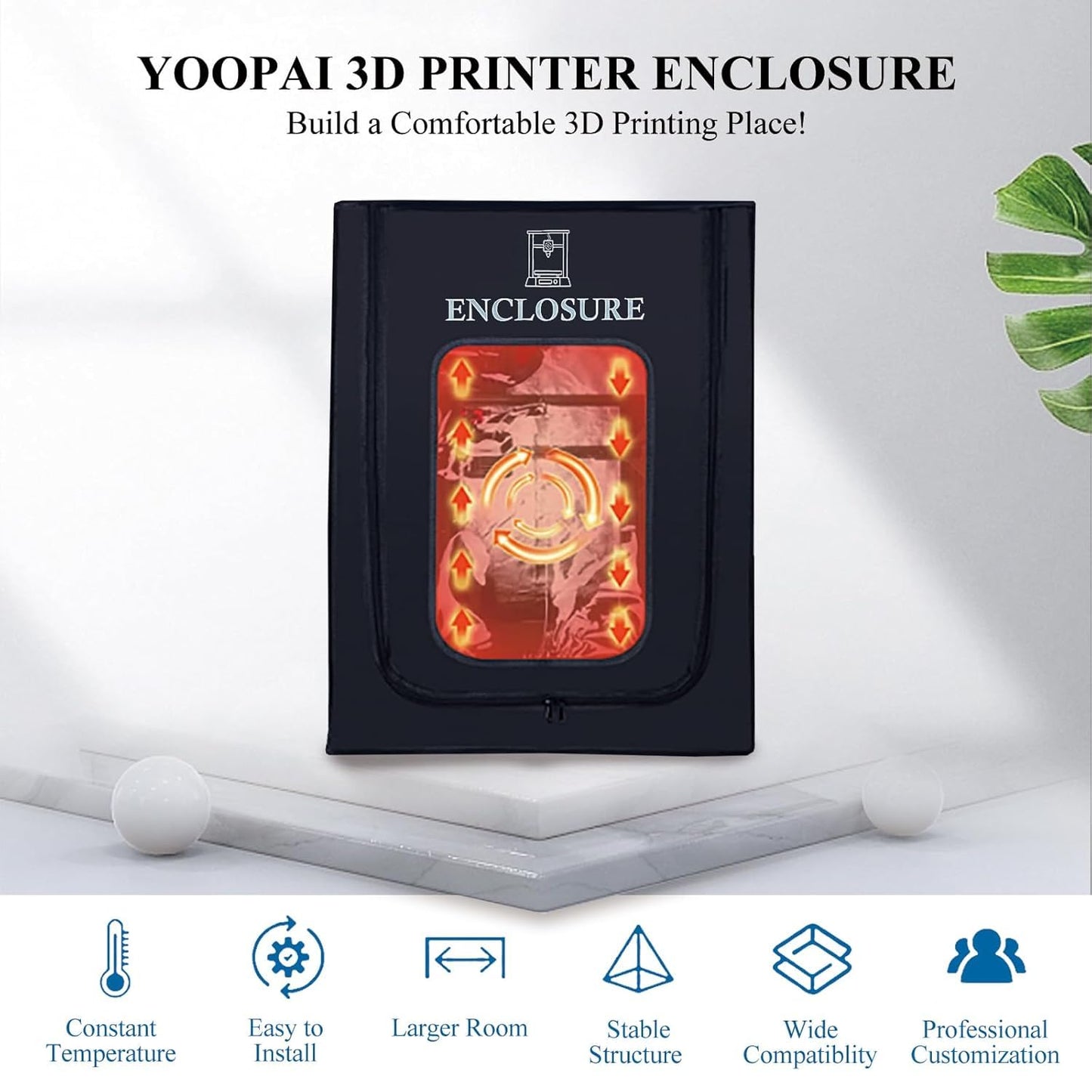 YOOPAI 3D Printer Enclosure for Creality Ender 3/ Ender 3 V2/ Ender 3 Pro/ Anycubic/ Elegoo 3D Printers and More, Fireproof & Dustproof Tent Constant Temperature 3D Printer Cover 550*650*750 mm.