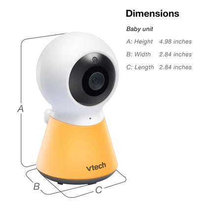 VTech Baby Monitor VM5254 - Video baby monitor with high resolution - Clear sound, LCD color screen and night vision function - With two-way talk, lullabies and night light