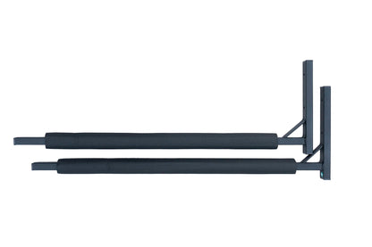Roof box wall mount 82 cm WSB O black made of steel for storing roof boxes, garden tools, ski boxes, sports equipment, surfboards, and iSUPs.