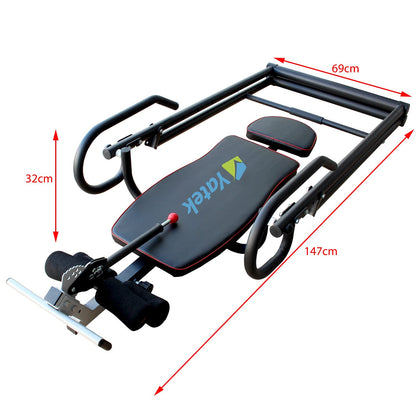 Folding gravity inversion table Yatek ECO model for home use with full inversion to relieve spinal pressure, back trainer supports up to 150 kg