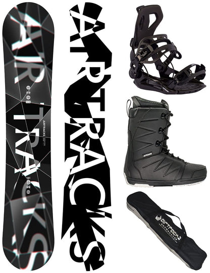 Airtracks Snowboard Set - Wide Board Refractions Game 161 - Soft Bindings Master - Soft Boots Star Black size 46 - SB Bag